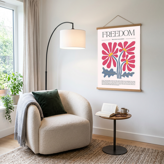 Freedom Bloom Where You Are Planted Floral Poster - Pink Daisy Wall Art Print