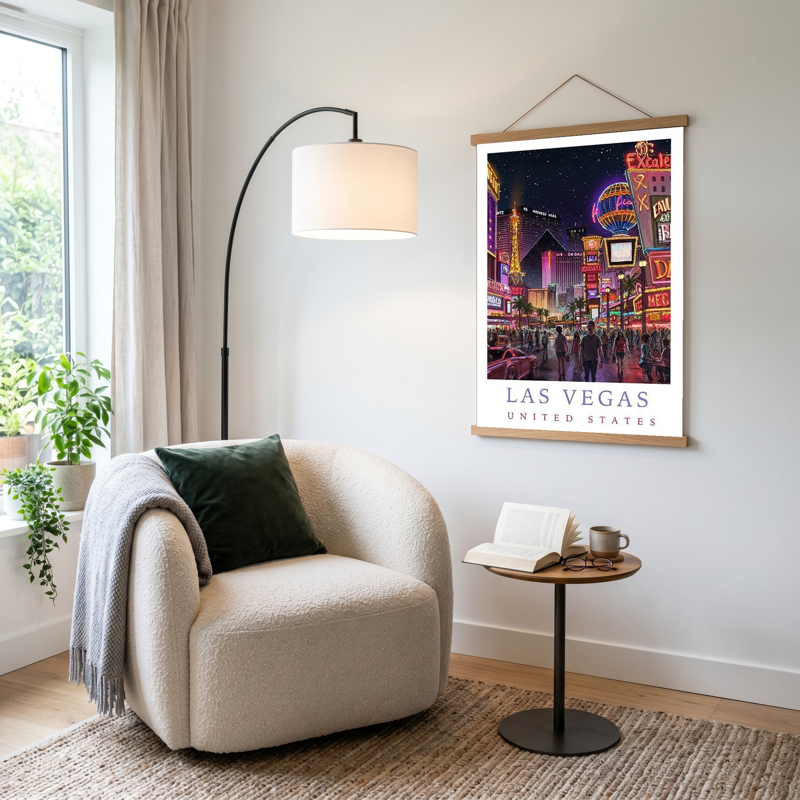 Las Vegas Travel Poster — Neon Strip Night Cityscape Print