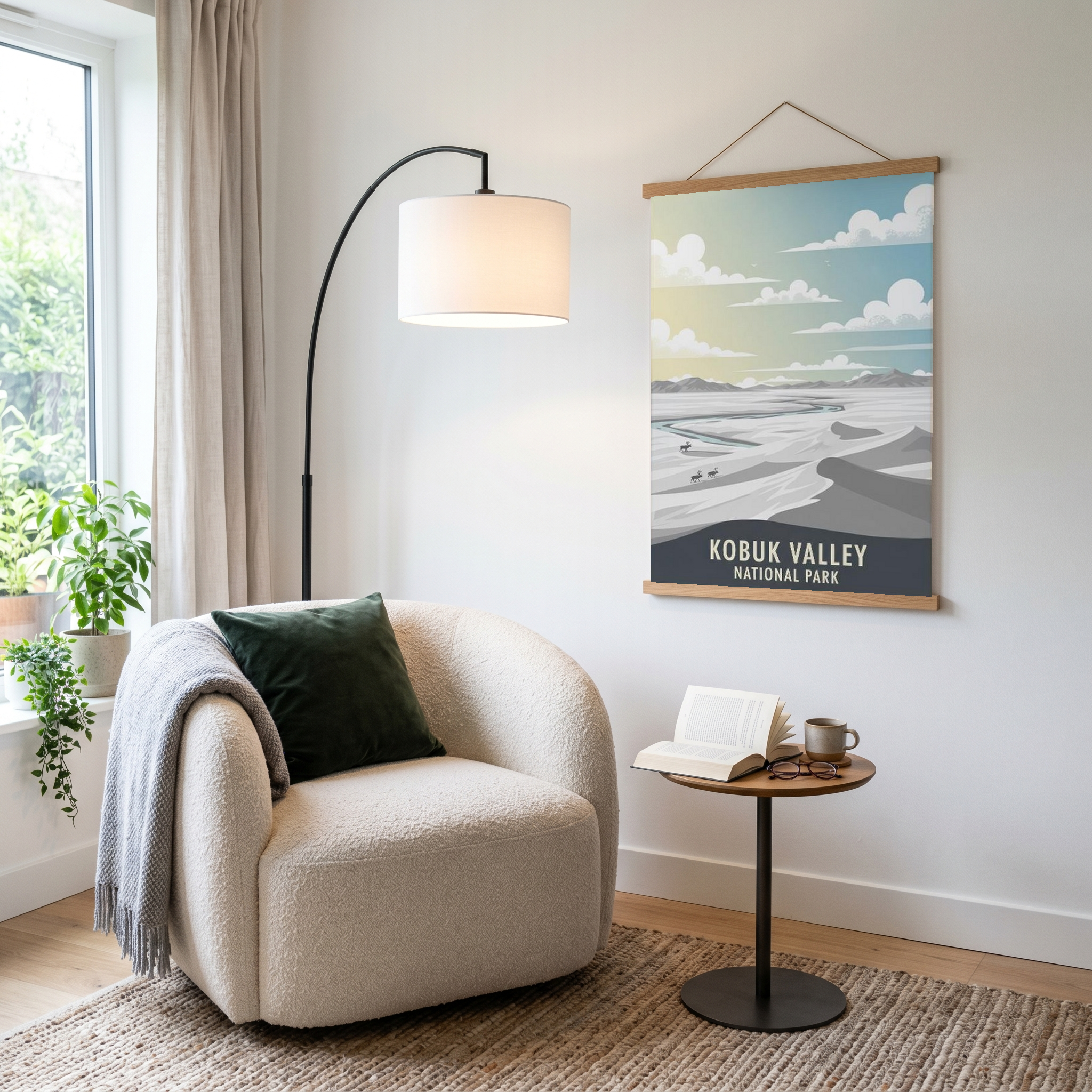 Kobuk Valley National Park Poster — Vintage Alaska Arctic Sand Dunes Caribou