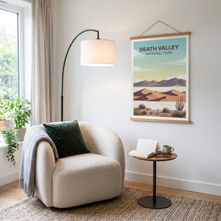 Death Valley National Park Poster — Vintage Sand Dunes Desert Mountain Print