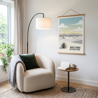 White Sands National Park Poster — Vintage New Mexico Gypsum Dunes Sledding Print