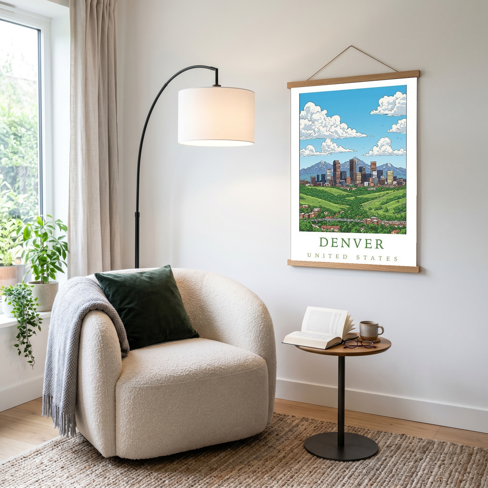 Denver Colorado Travel Poster — Rocky Mountains Mile-High Skyline Print