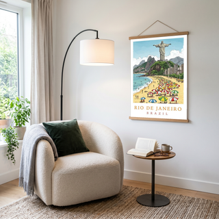 Rio de Janeiro Brazil Travel Poster — Christ Redeemer Copacabana Print