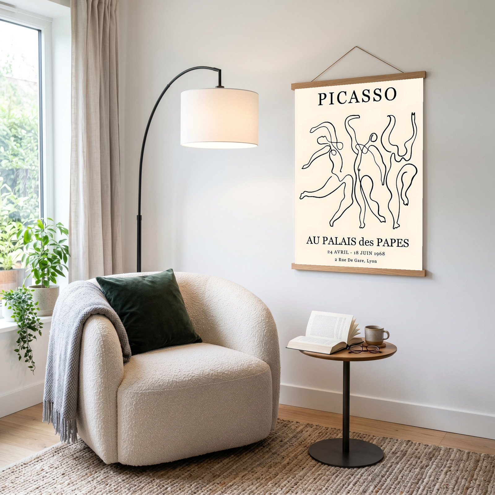 Picasso Au Palais des Papes 1968 Exhibition Poster Vintage Line Art Print