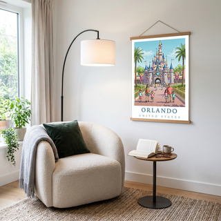 Orlando Florida Travel Poster — Fairy Tale Castle Theme Park Family Print