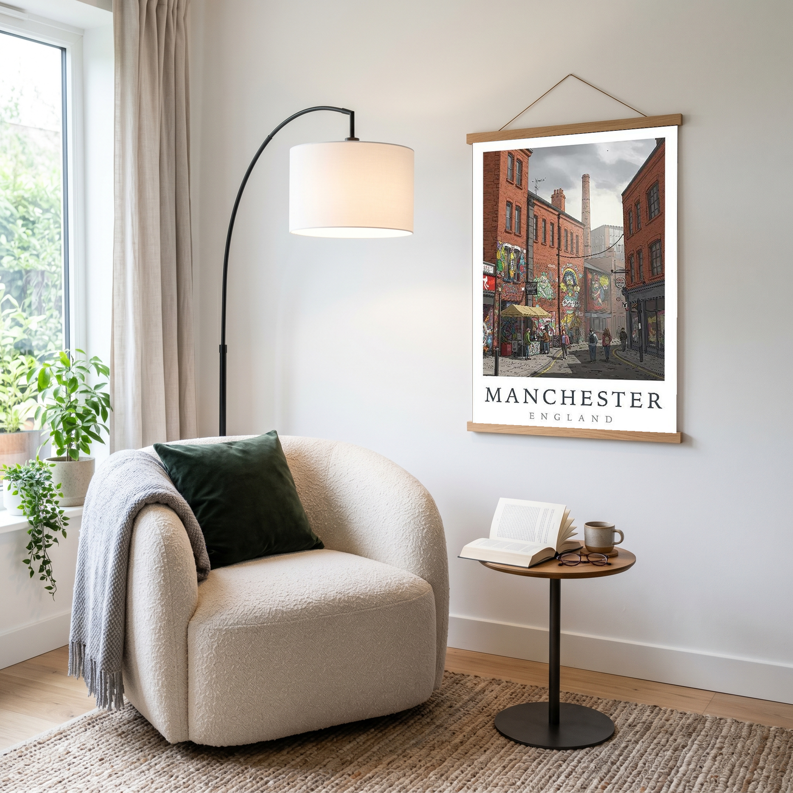 Manchester England Travel Poster — Northern Quarter Street Art Print