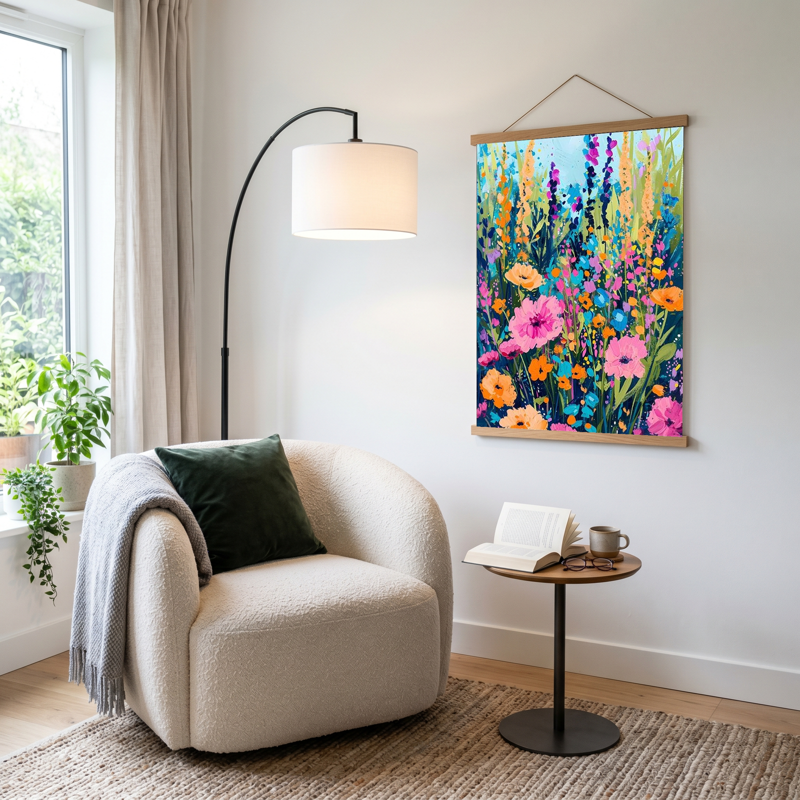 Abstract Flower Field Print — Vibrant Botanical Painterly Wall Art