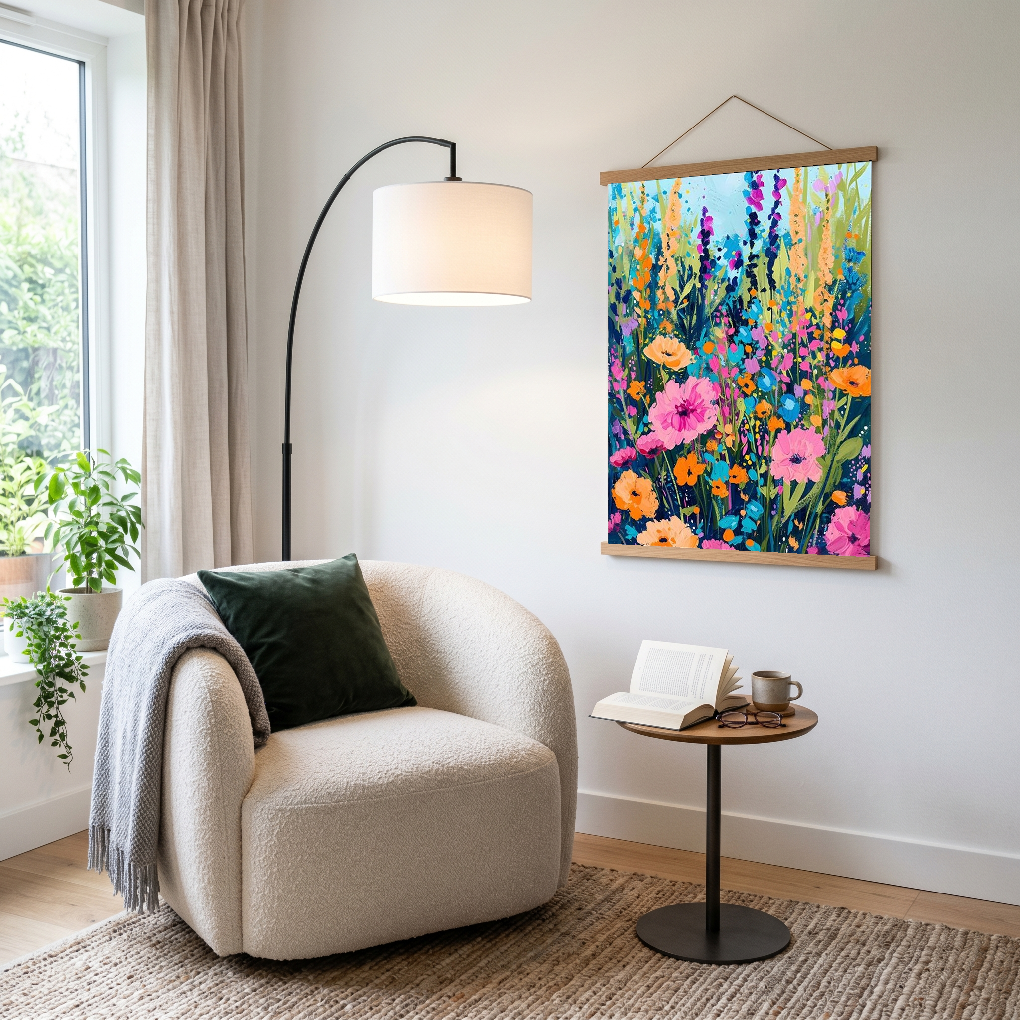 Abstract Flower Field Print — Vibrant Botanical Painterly Wall Art