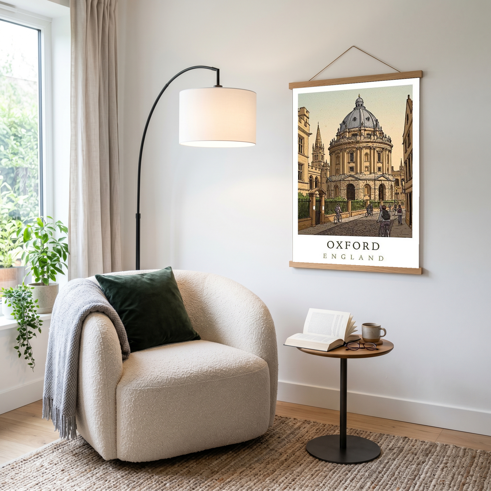 Oxford England Travel Poster — Radcliffe Camera University City Print