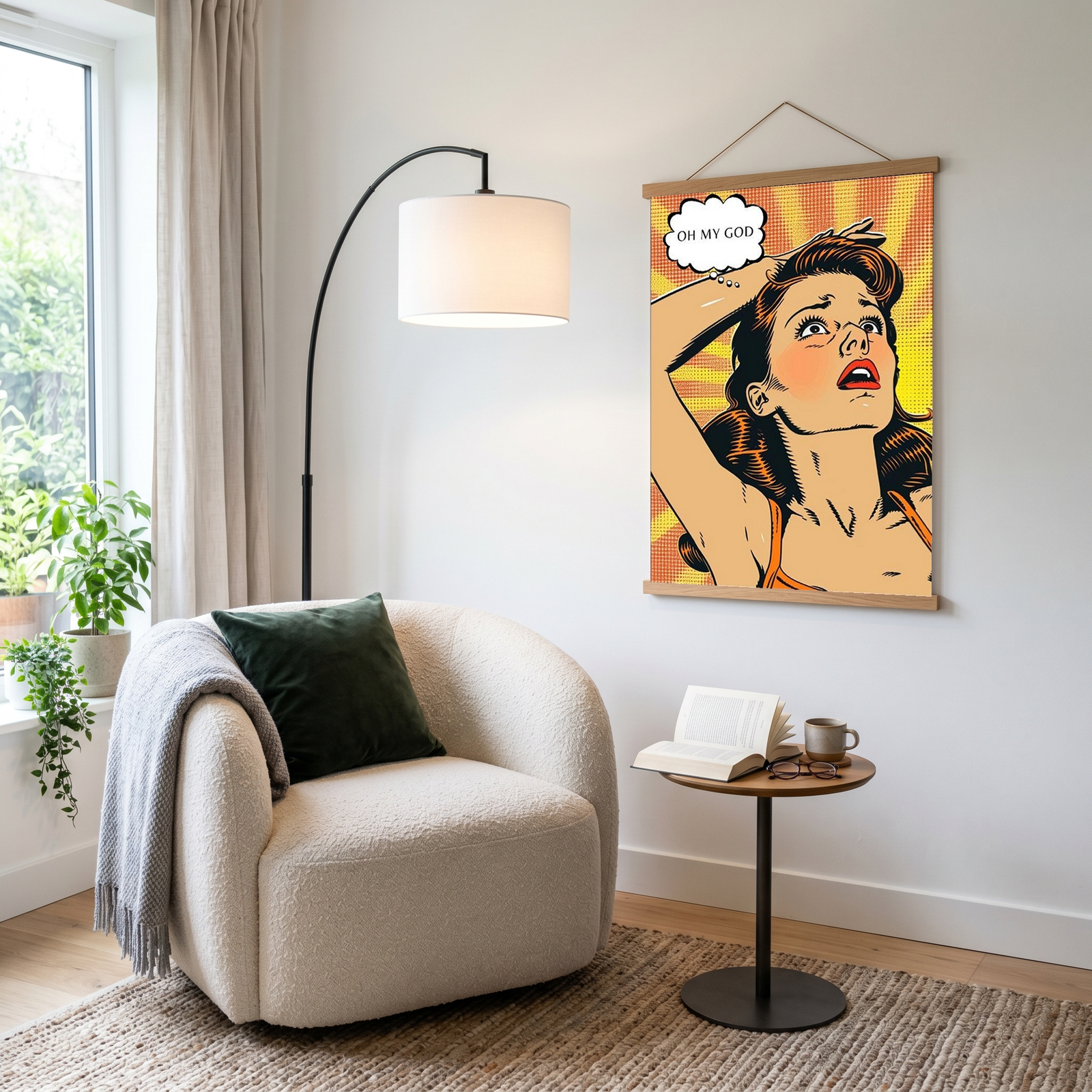 Pop Art Oh My God Poster — Retro Comic Girl Lichtenstein Print