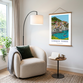 Cinque Terre Italy Travel Poster — Manarola Coastal Village Print