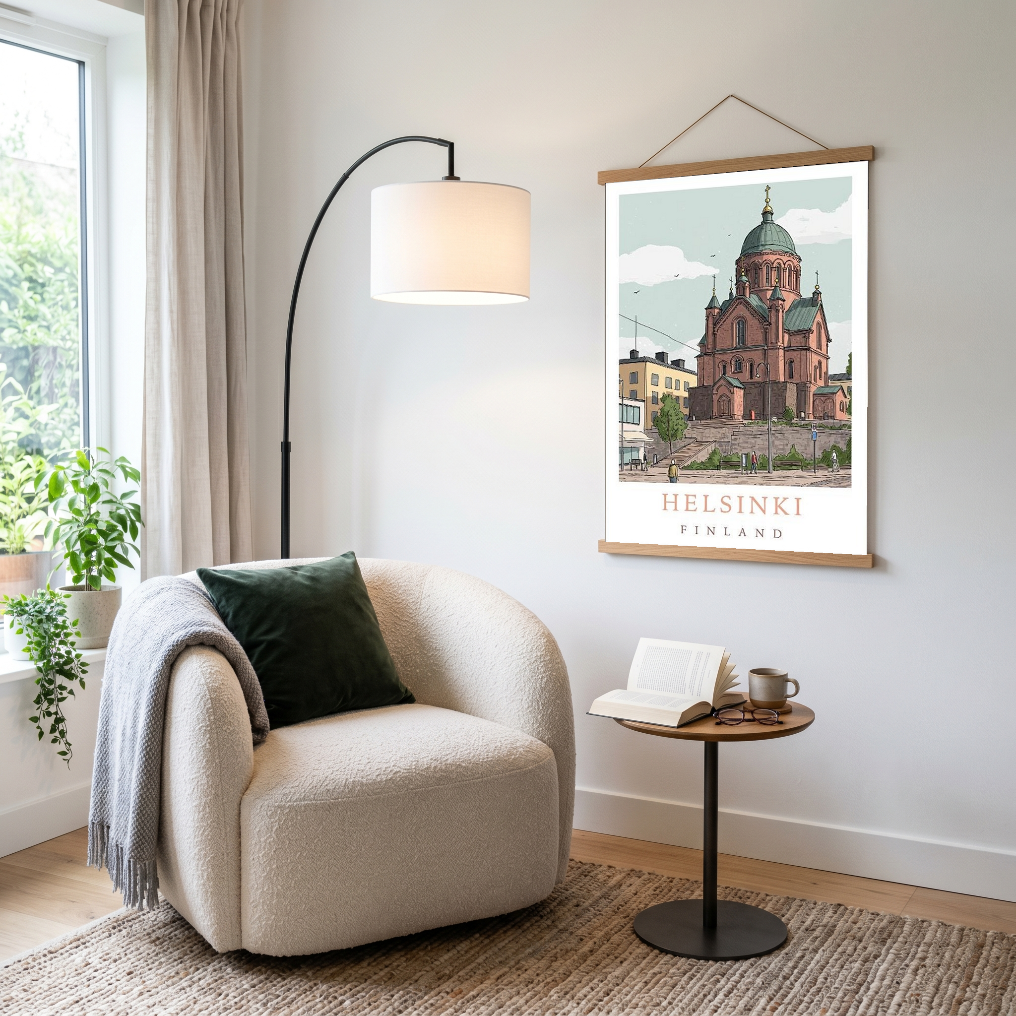 Helsinki Finland Travel Poster — Uspenski Cathedral Nordic City Print