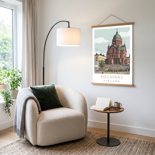 Helsinki Finland Travel Poster — Uspenski Cathedral Nordic City Print