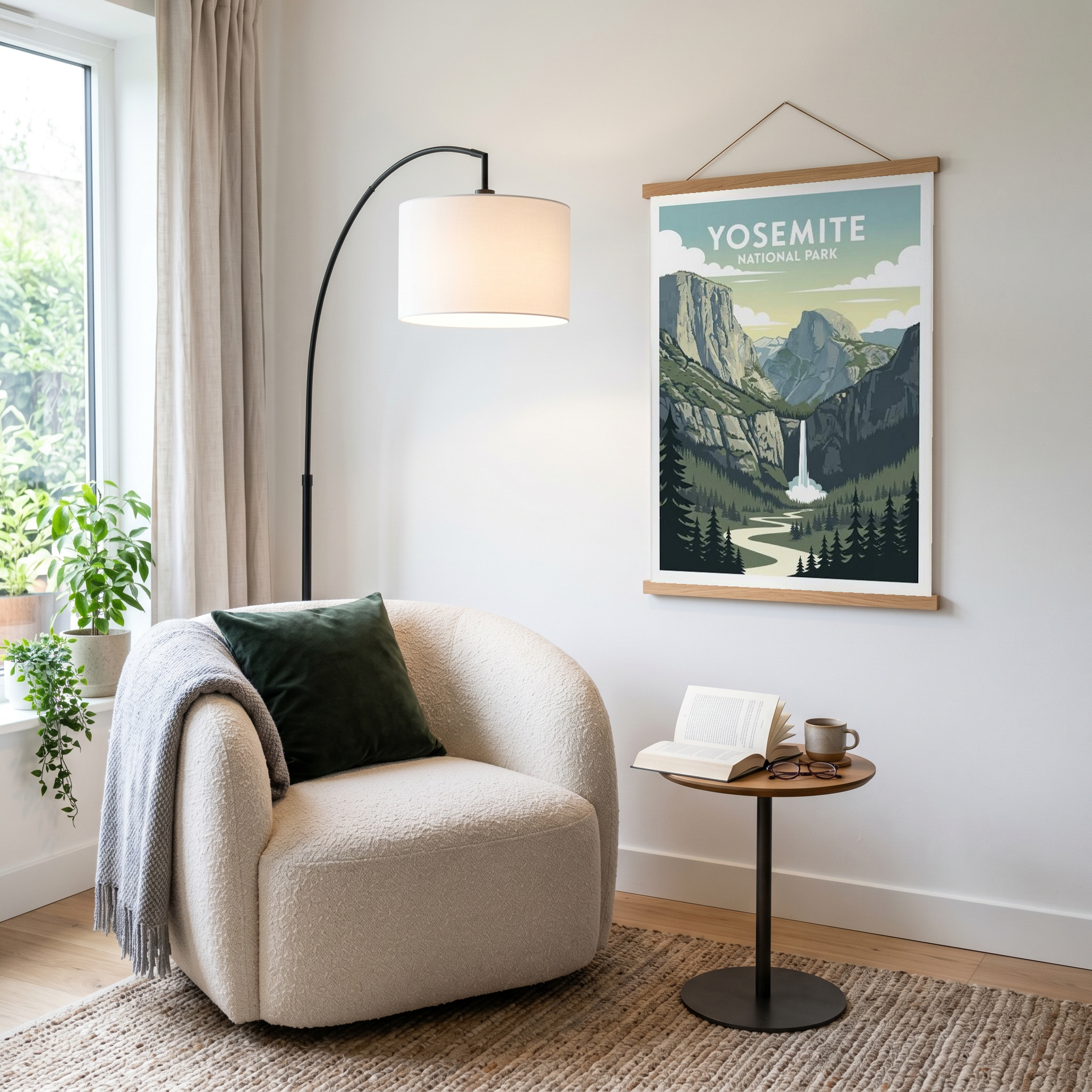 Yosemite National Park Poster — Vintage California El Capitan Half Dome Waterfall Print