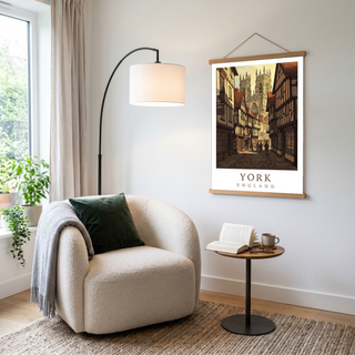 York England Travel Poster — Shambles Medieval City York Minster Print