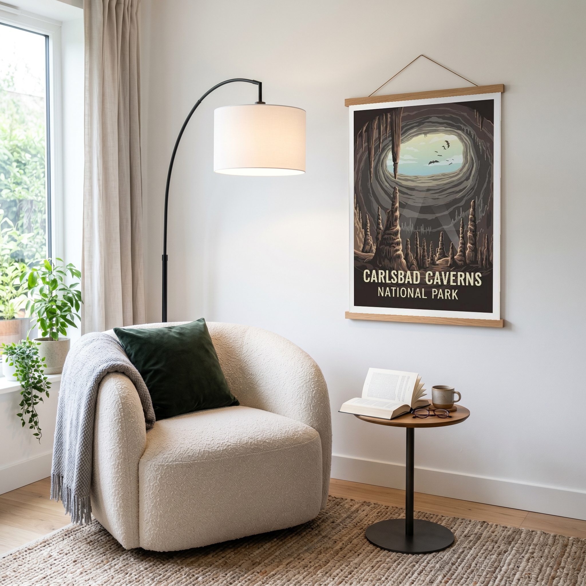 Carlsbad Caverns National Park Poster — Vintage New Mexico Bat Cave Print