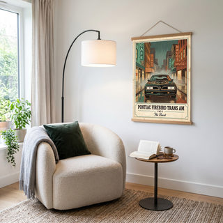 Pontiac Firebird Trans Am 1977 Poster — Vintage Muscle Bandit Rainy Noir Street Print