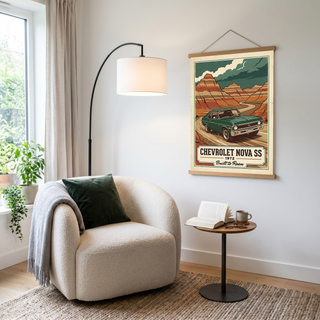 Chevrolet Nova SS 1972 V3 Poster — Vintage Muscle Badlands Canyon Print