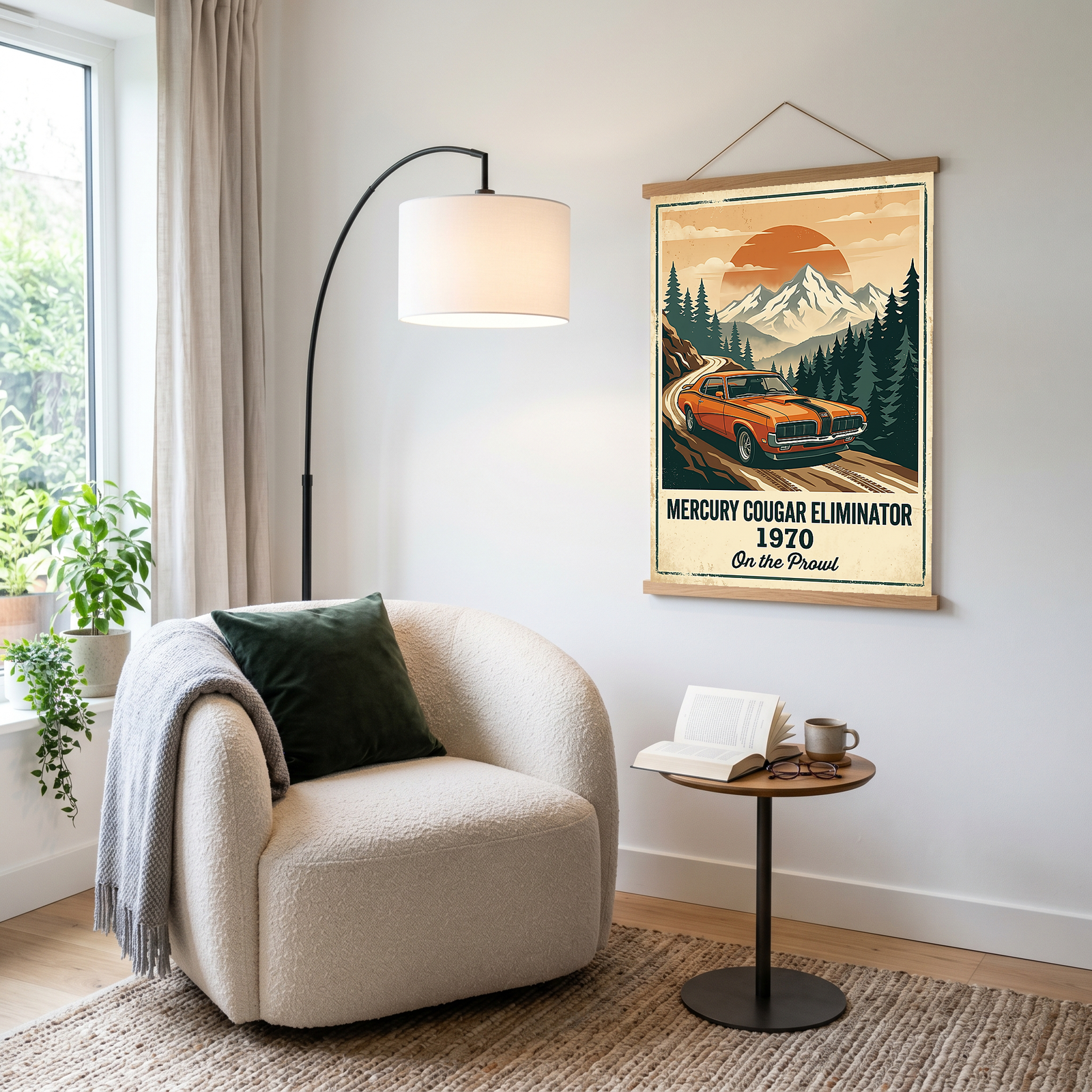 Mercury Cougar Eliminator 1970 Poster — Vintage Muscle Car Mountain Pine Print