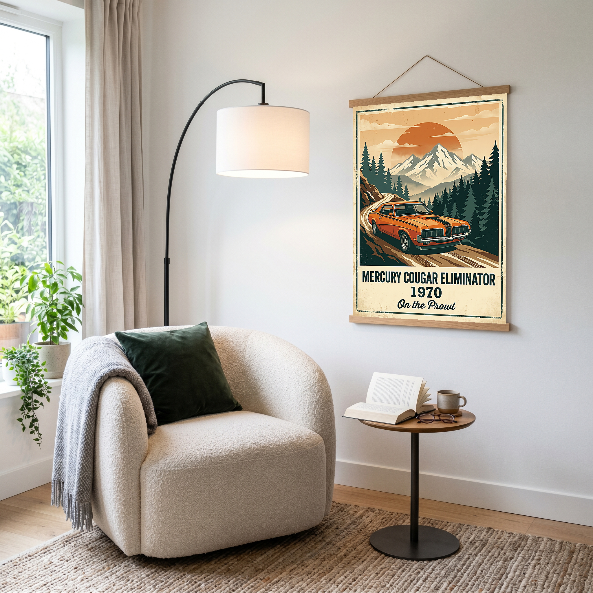 Mercury Cougar Eliminator 1970 Poster — Vintage Muscle Car Mountain Pine Print