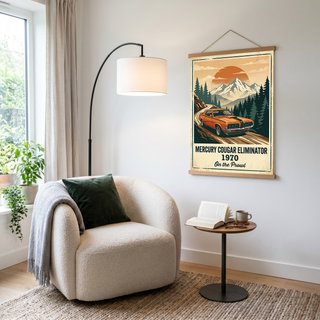 Mercury Cougar Eliminator 1970 Poster — Vintage Muscle Car Mountain Pine Print
