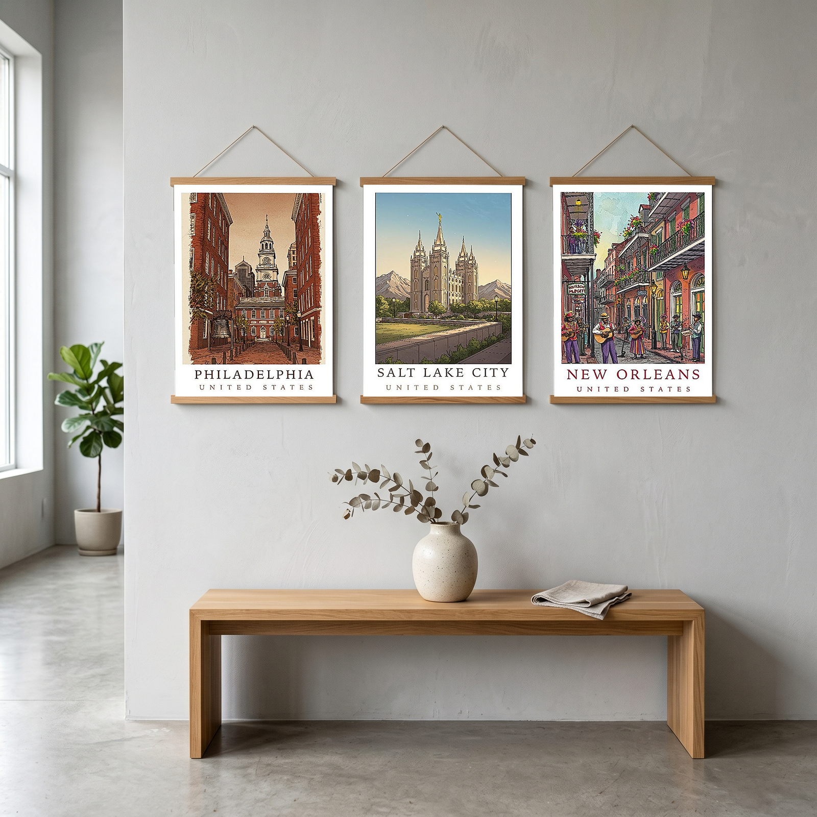 Philadelphia USA — Independence Hall Historic Wall Art Print