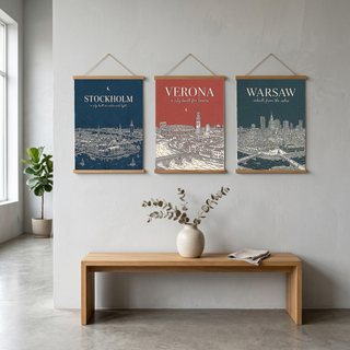 Stockholm Line Art Print — Navy Gamla Stan Old Town Skyline Wall Art