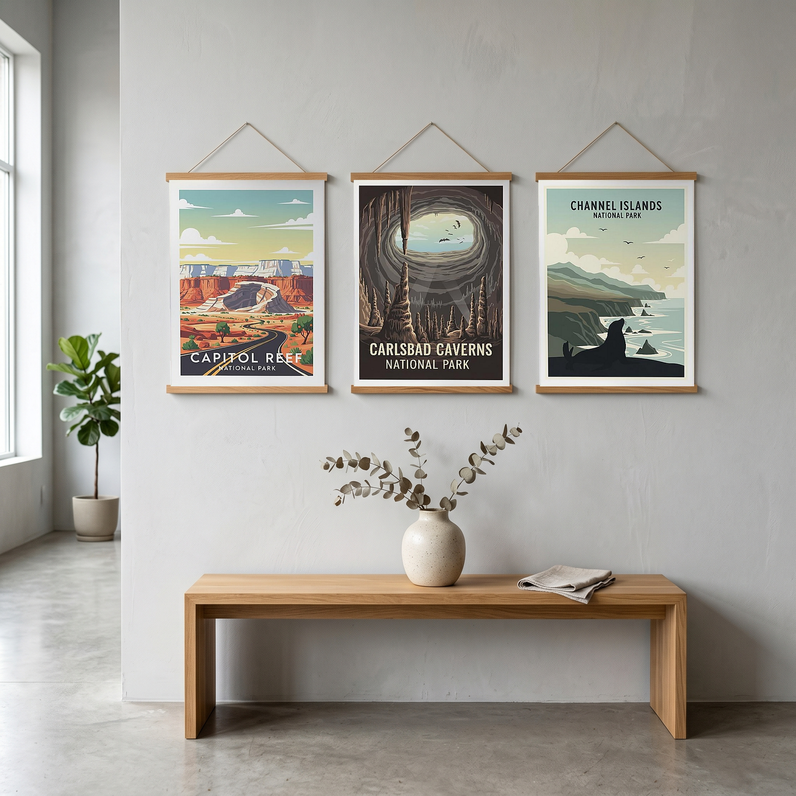 Capitol Reef National Park Poster — Vintage Utah Waterpocket Fold Print