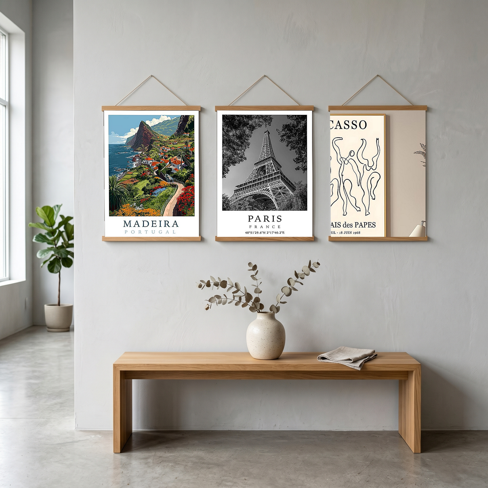 Madeira Portugal Travel Poster — Vintage Island Cliffs Print