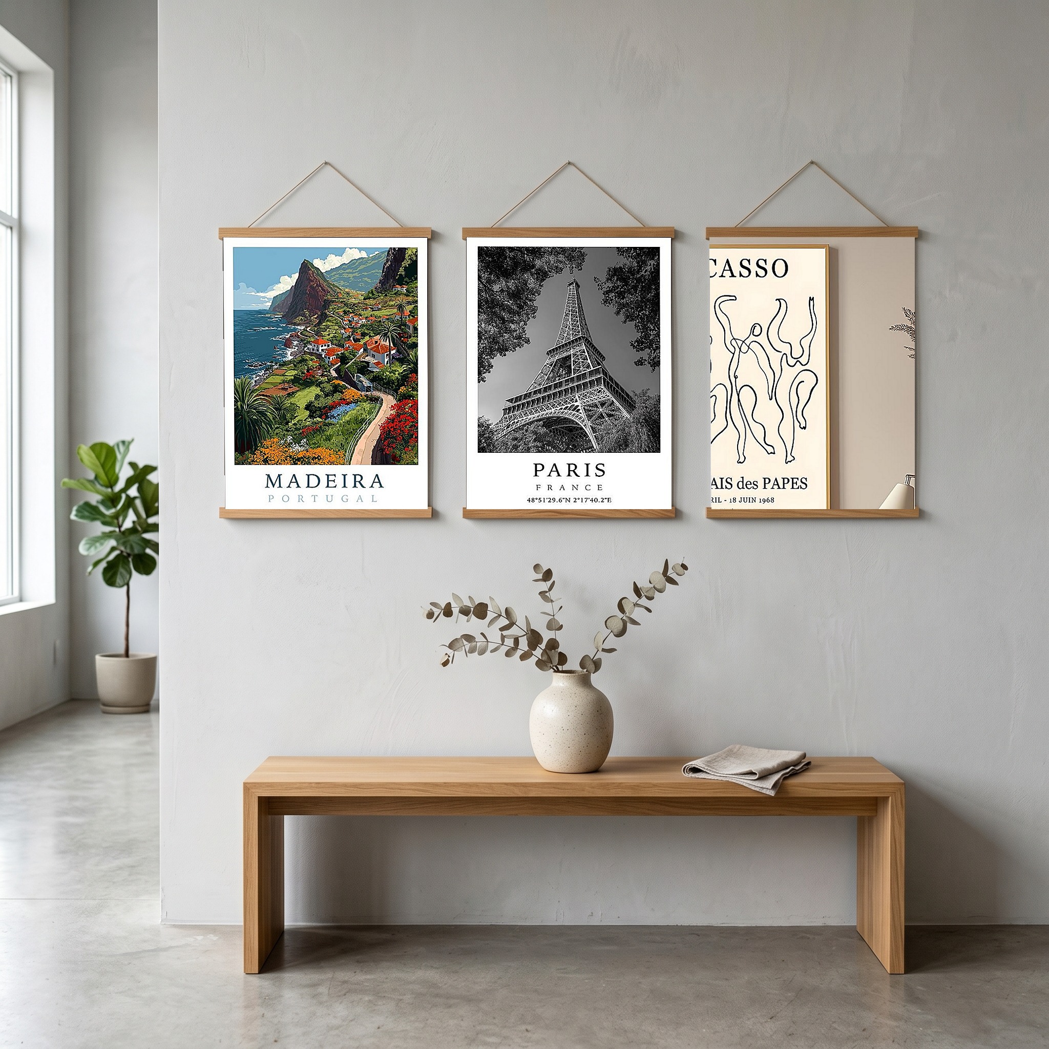 Madeira Portugal Travel Poster — Vintage Island Cliffs Print