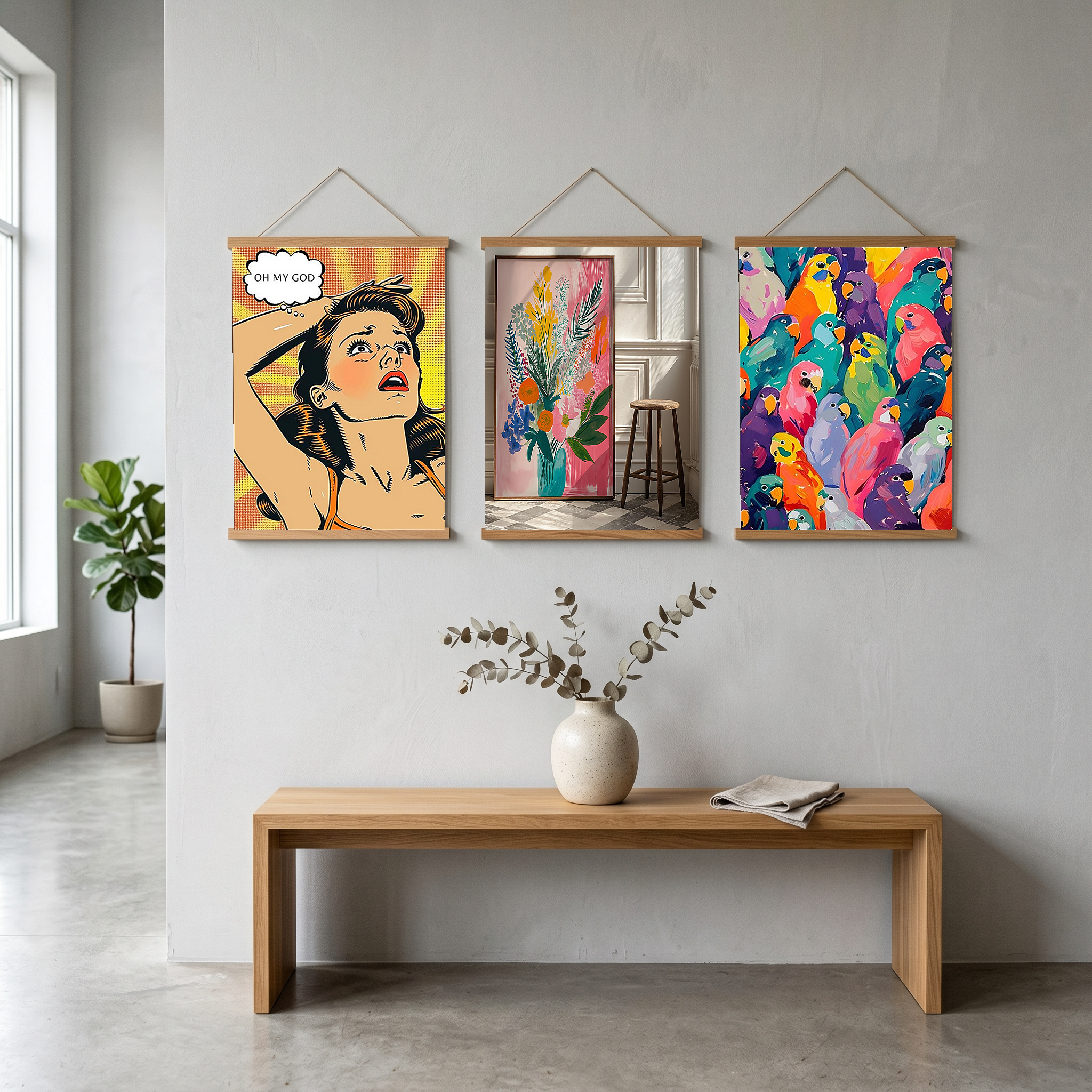 Pop Art Oh My God Poster — Retro Comic Girl Lichtenstein Print
