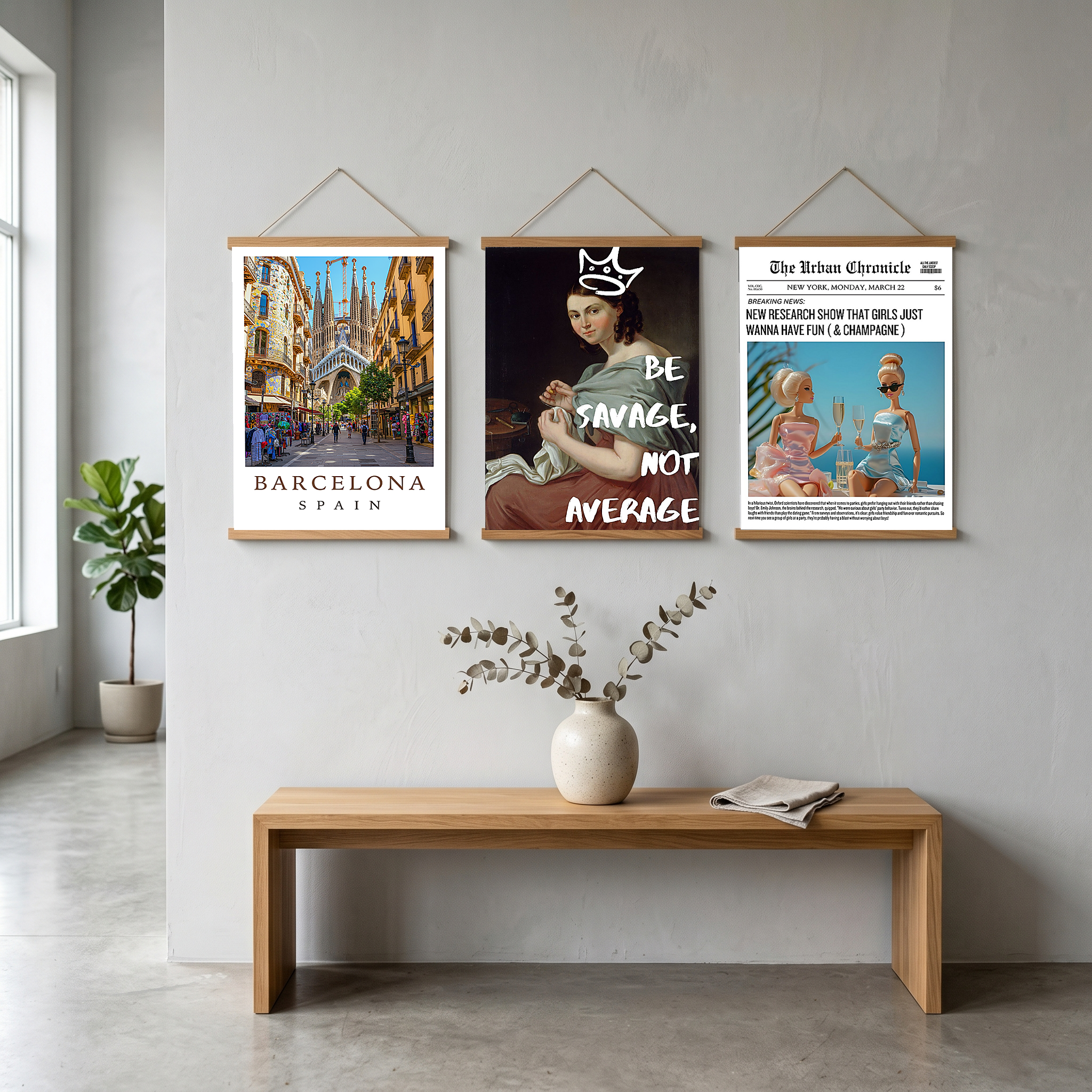 Barcelona Spain Travel Poster — Sagrada Familia Cityscape Print