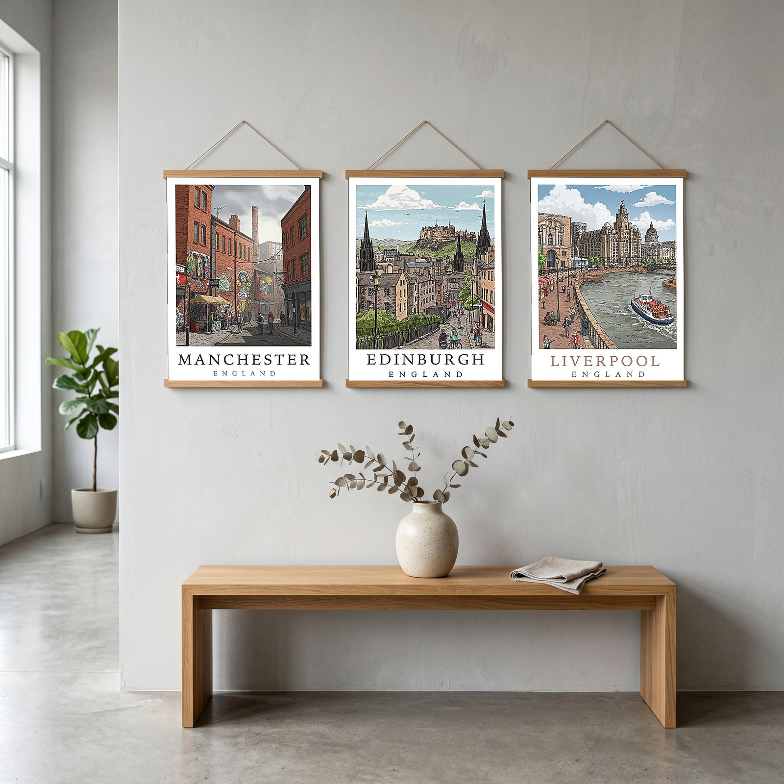 Manchester England Travel Poster — Northern Quarter Street Art Print