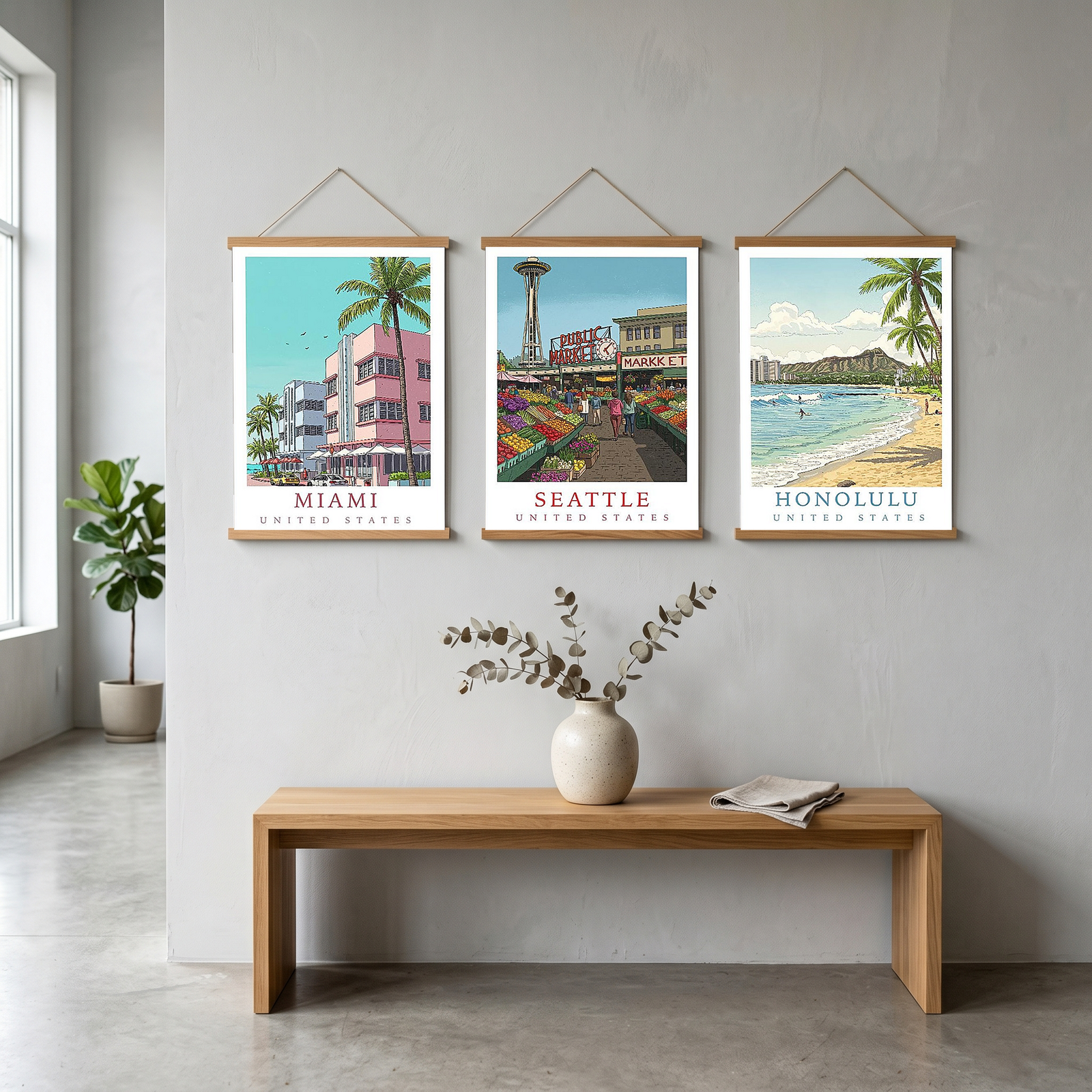 Miami Florida — Art Deco Ocean Drive Wall Art Print