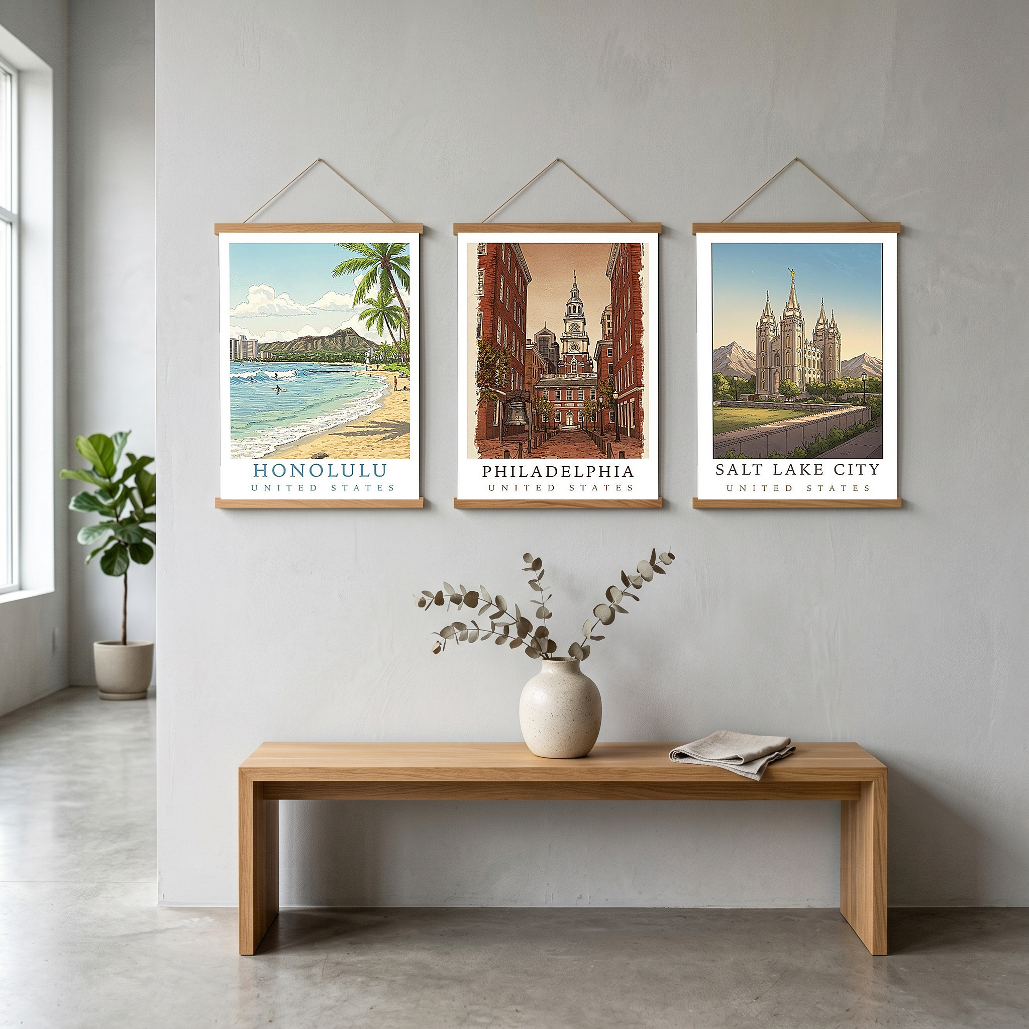 Honolulu Hawaii — Waikiki Beach Diamond Head Wall Art Print