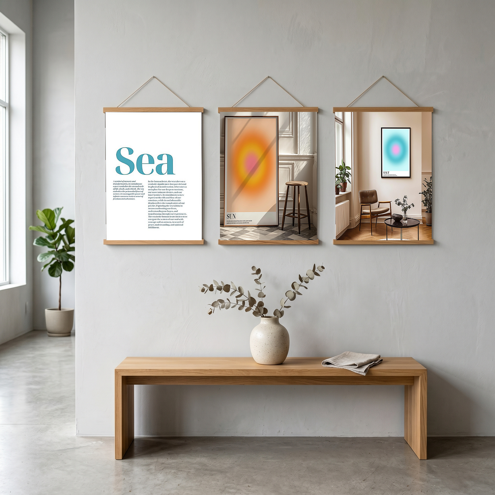 Sea Typography Poster — Ocean Meditation Quote Wall Art