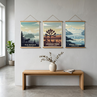 Isle Royale National Park Poster — Vintage Michigan Moose Lake Superior Print