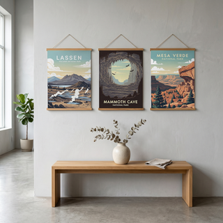 Lassen Volcanic National Park Poster — Vintage California Hydrothermal Print