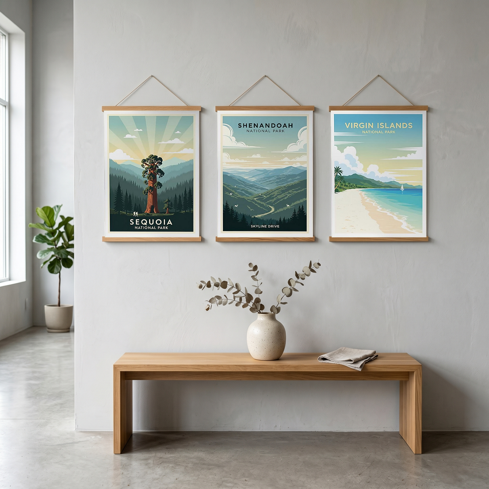 Sequoia National Park Poster — Vintage California General Sherman Tree Print