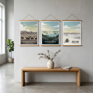 Theodore Roosevelt National Park Poster — Vintage Bison Badlands Art