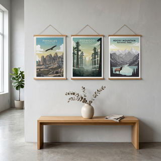 Pinnacles National Park Poster — Vintage California Condor Rock Spires Print