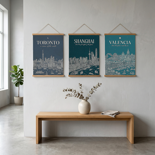 Toronto Line Art Print — Steel Navy CN Tower Skyline Harbourfront Wall Art