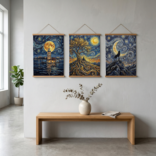Maiden Tower Istanbul Full Moon Print — Van Gogh-Style Skyline Wall Art