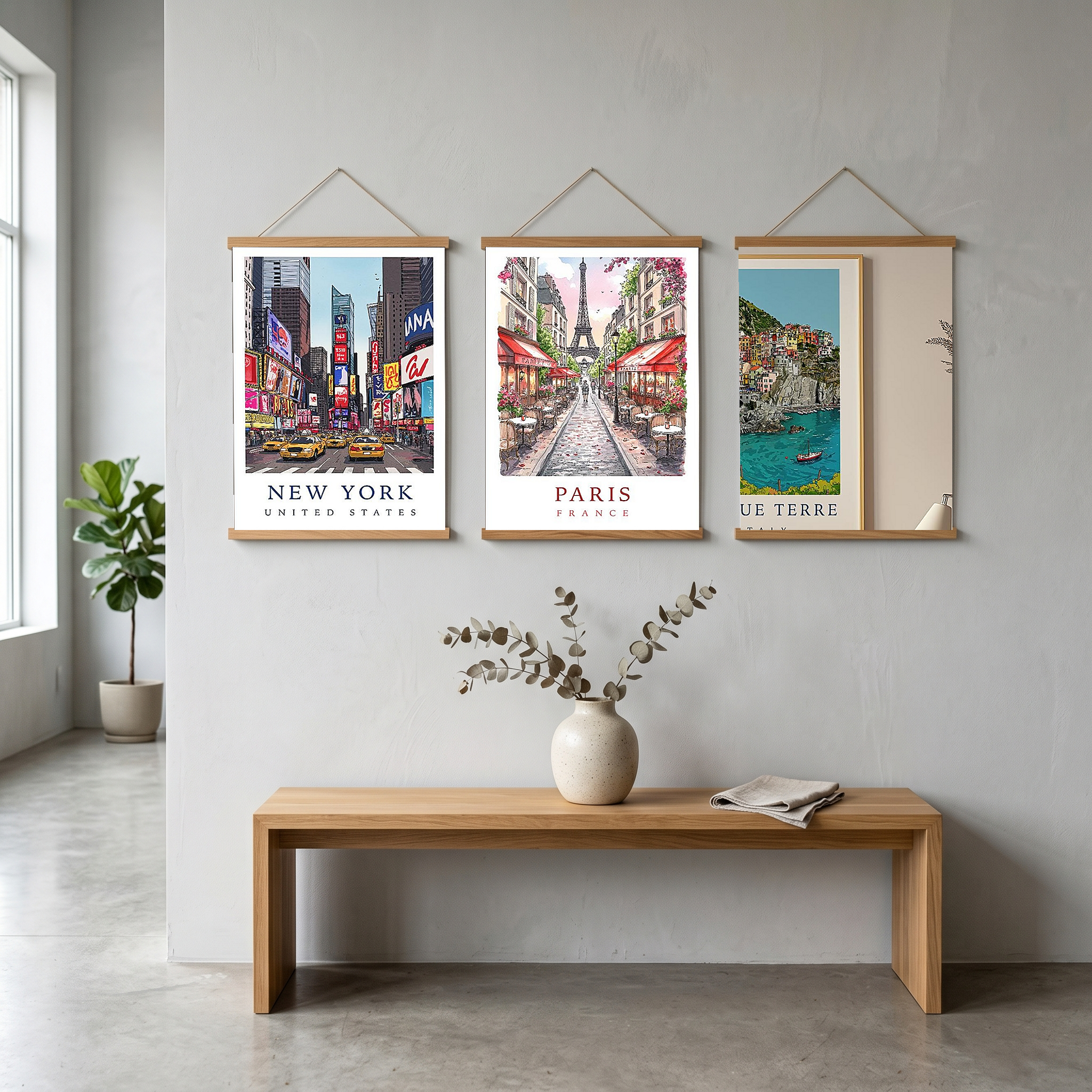 New York City Travel Poster — Times Square Yellow Cabs Iconic Print