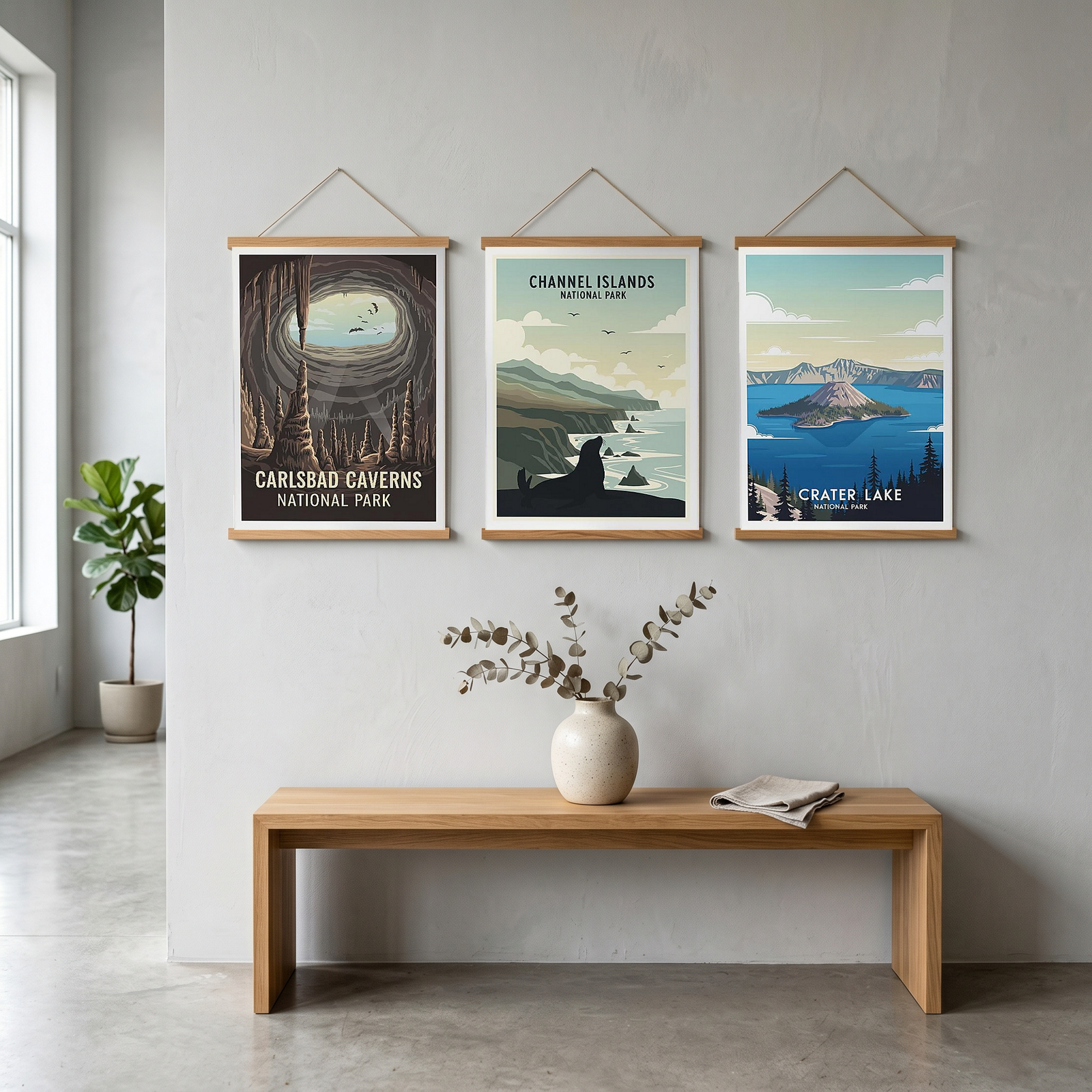 Carlsbad Caverns National Park Poster — Vintage New Mexico Bat Cave Print