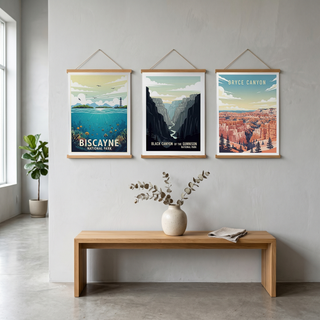 Biscayne National Park Poster — Vintage Florida Coral Reef Lighthouse Print