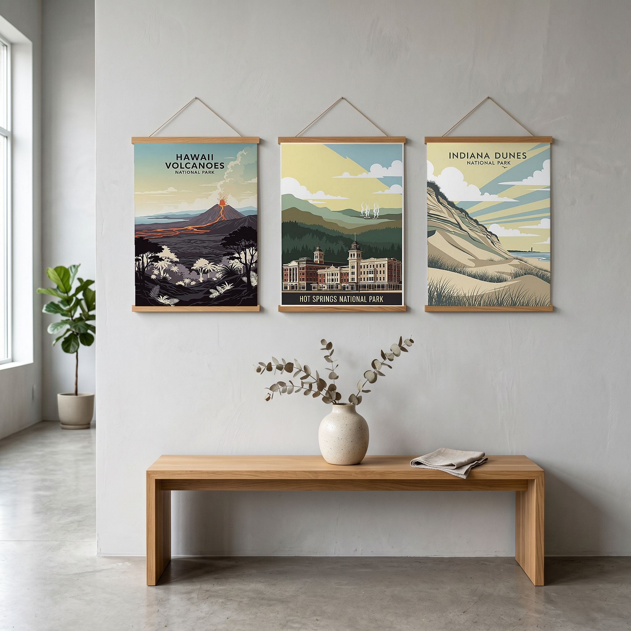 Hawaii Volcanoes National Park Poster — Vintage Kilauea Lava Tropical Print