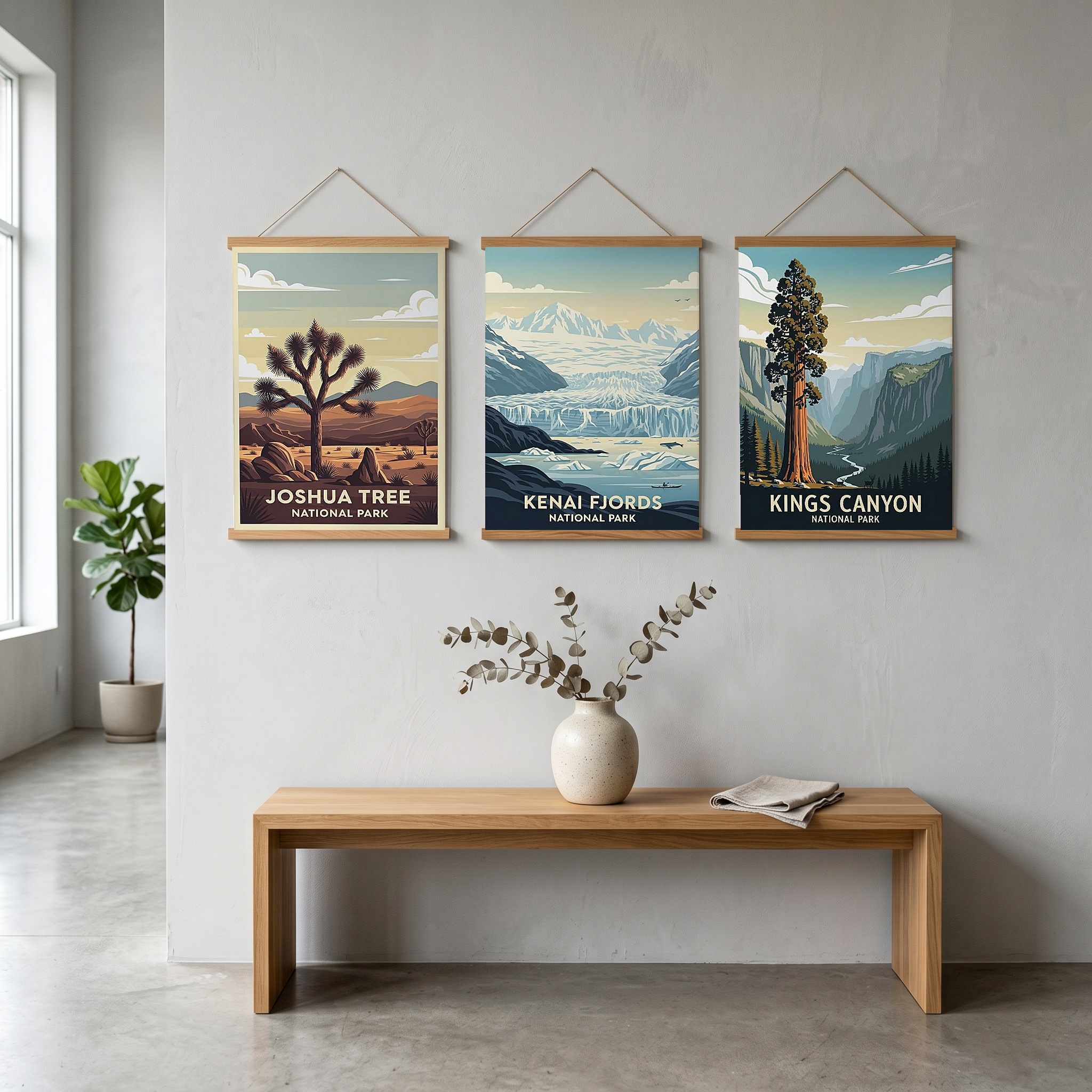 Joshua Tree National Park Poster — Vintage California Desert Yucca Print