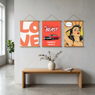 LOVE Poster — Bold Minimalist Typography Orange Wall Art Print
