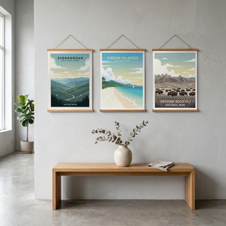 Shenandoah National Park Poster — Vintage Virginia Skyline Drive Deer Print
